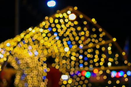 night light golden abstract christmas bokeh colorful beautiful background: with copy space for add...