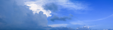panorama sky and storm cloud summer time beautiful backgroundの写真素材