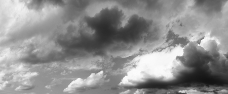 panorama sky clouds black and white. art in nature  beautiful background with copy space add text