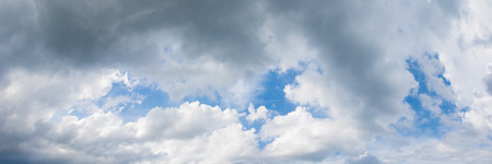 panorama sky and cloud in summer time with formation storm cloudy beautiful art nature background