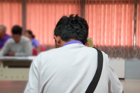 closeup business seminar training conference interior meeting  room and  background blurの写真素材