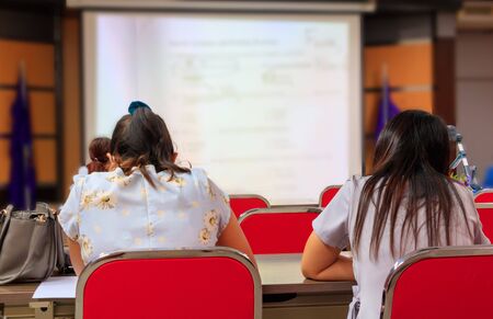 businesswoman in education seminar training conference in interior  meeting roomの写真素材