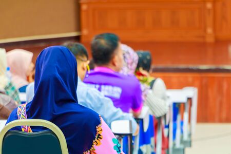 Business women in education seminar training conference in interior meeting roomの写真素材