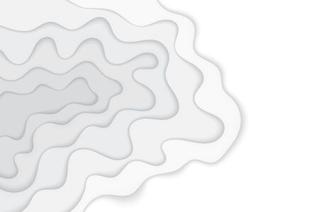 Paper cut Abstract black and white concept background. Vector illustration design template monochrome Hand drawnのイラスト素材