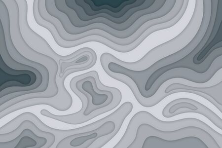 Paper cut Abstract black and white with gray concept background. Vector illustration design template monochrome Hand drawnのイラスト素材