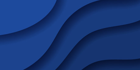 abstract dark blue paper and overlap wave curve line dimension modern website banner design vector backgroundのイラスト素材