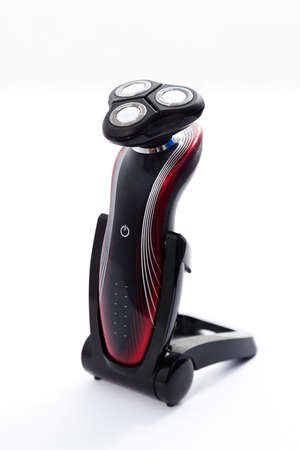 Electric shaver over white backgroundの写真素材