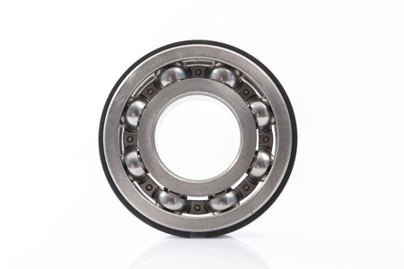 wheel bearings set production isolated on white backgroundの写真素材