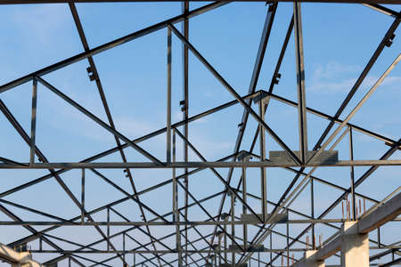 Structure of steel for building construction in the construction siteの写真素材