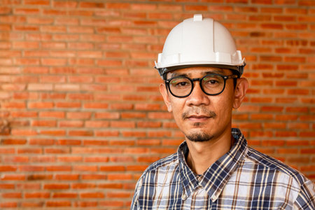 Portrait of professional engineer or architect at construction site.