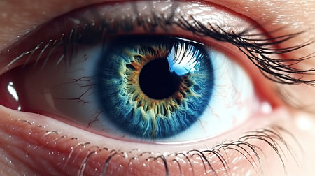 A human blue eye realistic beautiful. Eye. Generative Aiの素材