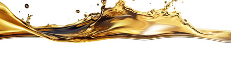 Olior Car engine oil wave splashing on white background. Generative AIの素材