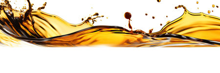 Olior Car engine oil wave splashing on white background. Generative AIの素材