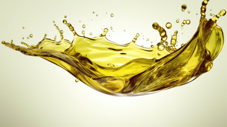 Olive or engine oil wave splashing. Generative AIの素材