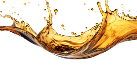 Olior Car engine oil wave splashing on white background. Generative AIの素材