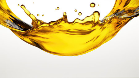 Olior Car engine oil wave splashing on white background. Generative AIの素材