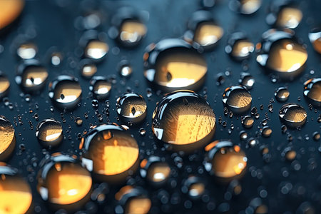 Rain drops on the glass. Generative AI.の素材