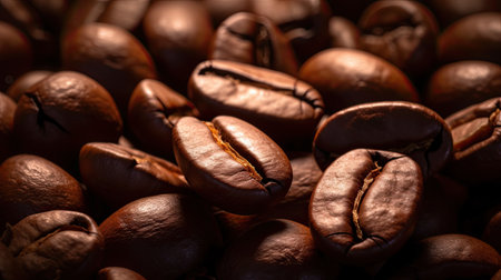 Close-up of Coffee beans. Generative aiの素材