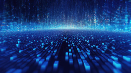 Abstract blue digital background. Big data visualization. Science background. Generative aiの素材
