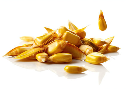 Corn seeds isolated on white background. Generative Aiの素材
