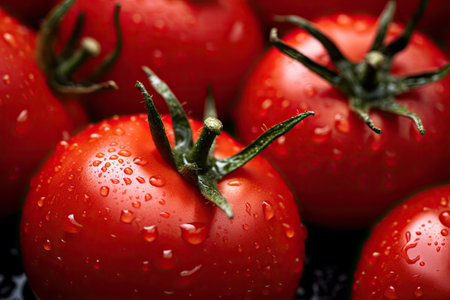 Tomatoes, Organic red tomatoes in market. Generative Aiの素材