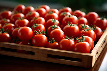 Tomatoes, Organic red tomatoes in market. Generative Aiの素材