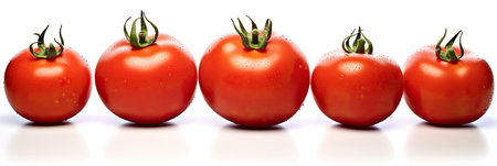 Set of Fresh Red Tomatos with water droplets isolated on white background. Generative Aiの素材