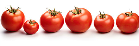 Set of Fresh Red Tomatos isolated on white background. Generative Aiの素材