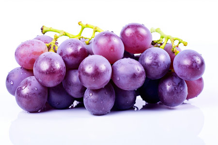 Fresh grapes isolated on white background. Generative Aiの素材