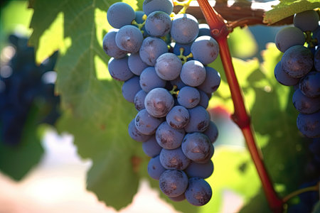 Agriculture, grapes are growing in the fields. Generative Aiの素材