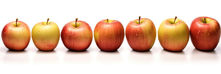 Set of Fresh apple isolated on white background. Generative Aiの素材