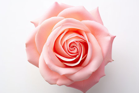 Pink rose flower isolated on white background. Genaretive Aiの素材