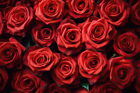 Pattern of red roses. Genaretive Aiの素材