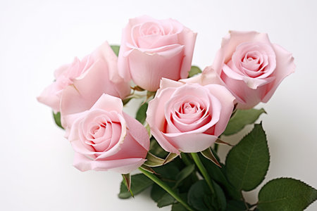Pink rose flower isolated on white background. Genaretive Aiの素材