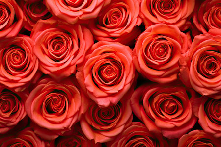 Pattern of red roses. Genaretive Aiの素材