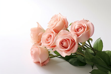 Pink rose flower isolated on white background. Genaretive Aiの素材