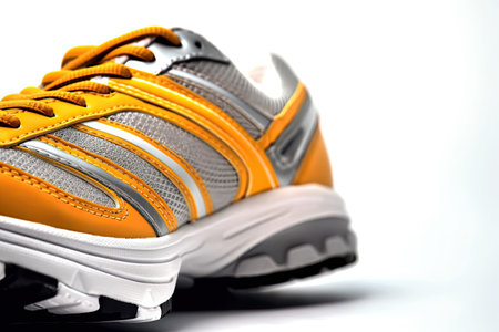 Sports shoes on white background. Generative AIの素材