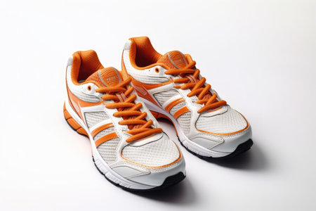 Sports shoes on white background. Generative AIの素材