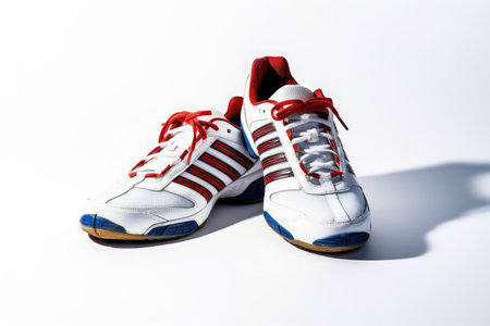 Sports shoes on white background. Generative AIの素材