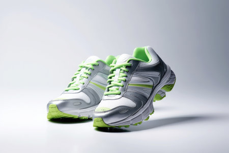 Sports shoes on white background. Generative AIの素材