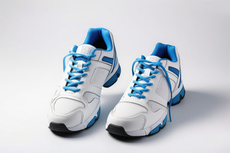 Sports shoes on white background. Generative AIの素材