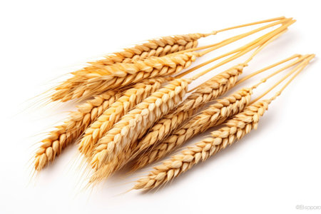 Ears of Wheat, Wheat ears isolated on white background.の素材