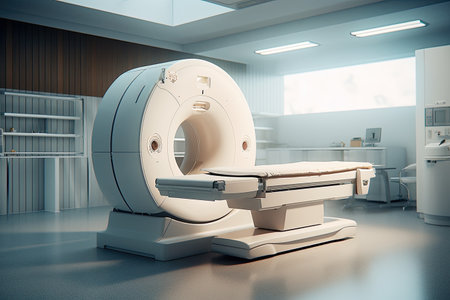 CT Scan, Medical CT or MRI Scan with a patient in the modern hospital laboratory. Generative aiの素材