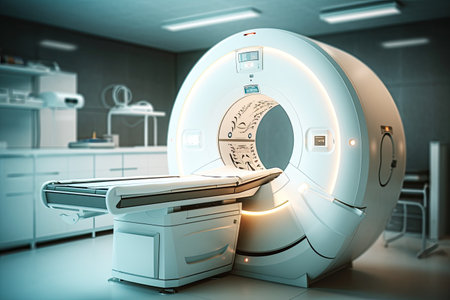 CT Scan, Medical CT or MRI Scan with a patient in the modern hospital laboratory. Generative aiの素材
