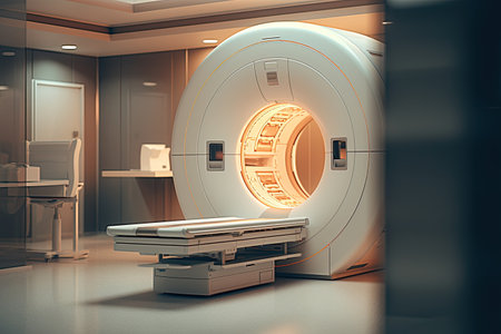 CT Scan, Medical CT or MRI Scan with a patient in the modern hospital laboratory. Generative aiの素材