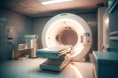 CT Scan, Medical CT or MRI Scan with a patient in the modern hospital laboratory. Generative aiの素材