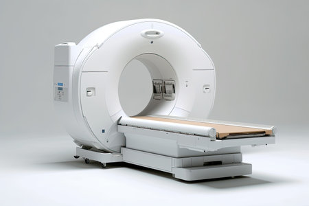 CT Scan, X-ray Computed Medical and Science Equipment isolated on white background. Generative aiの素材