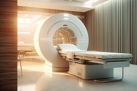 CT Scan, Medical CT or MRI Scan with a patient in the modern hospital laboratory. Generative aiの素材