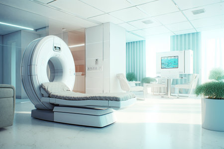 CT Scan, Medical CT or MRI Scan with a patient in the modern hospital laboratory. Generative aiの素材