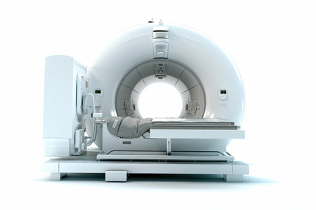 CT Scan, X-ray Computed Medical and Science Equipment isolated on white background. Generative aiの素材